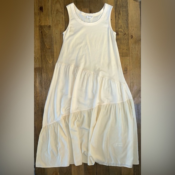 BOHME Natalie Tiered Midi Dress in Cream Bohemian Sleeveless Minimalist - Picture 6 of 13